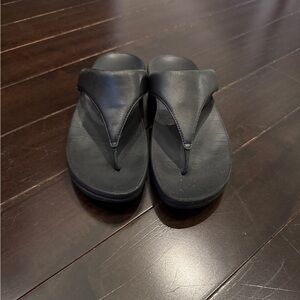 Women's Black Leather Sandals